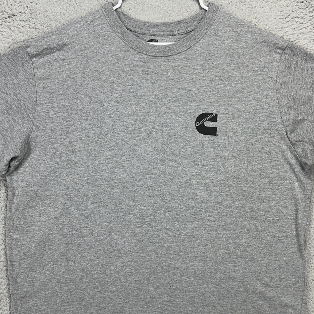 Cummins Men T-Shirt 3XL Light Gray Short Sleeve Tee Crewneck Casual Comfort Logo